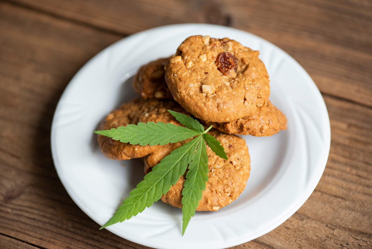 Chocolate Cookies with Cannabis Leaf